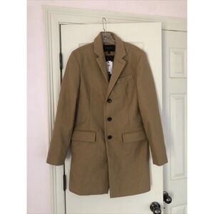Banana Republic Men's Small  Wool Camel Tan Top Coat  NWT Classic Preppy